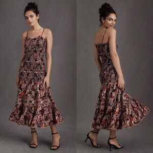 open lace back dress Hemant & Nandita Long Dress Pink White